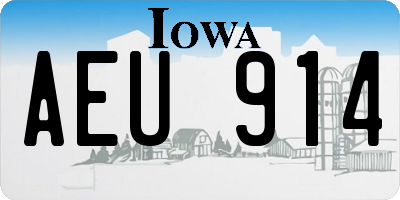 IA license plate AEU914