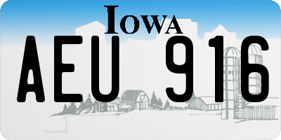 IA license plate AEU916