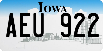 IA license plate AEU922
