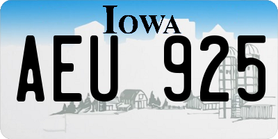 IA license plate AEU925
