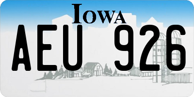 IA license plate AEU926