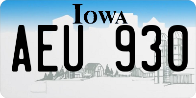 IA license plate AEU930