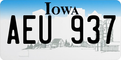 IA license plate AEU937