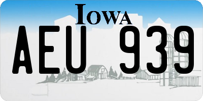 IA license plate AEU939