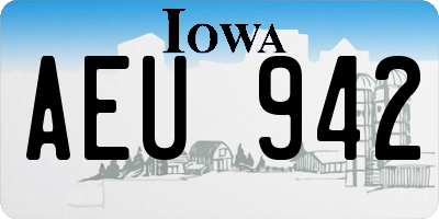 IA license plate AEU942