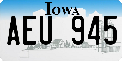IA license plate AEU945