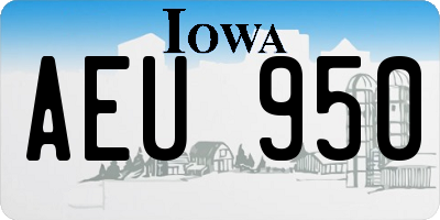 IA license plate AEU950