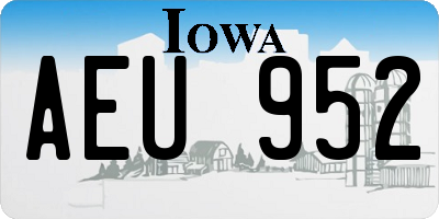 IA license plate AEU952