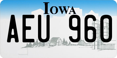 IA license plate AEU960