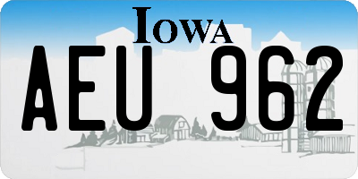 IA license plate AEU962
