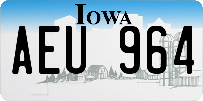 IA license plate AEU964