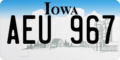 IA license plate AEU967