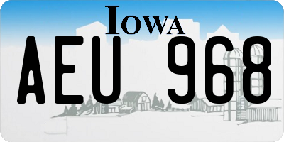 IA license plate AEU968