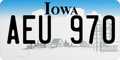 IA license plate AEU970