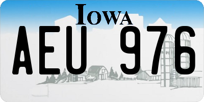 IA license plate AEU976
