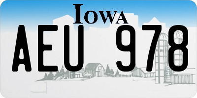 IA license plate AEU978