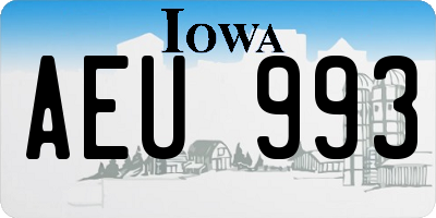 IA license plate AEU993