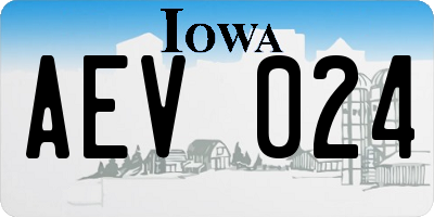 IA license plate AEV024