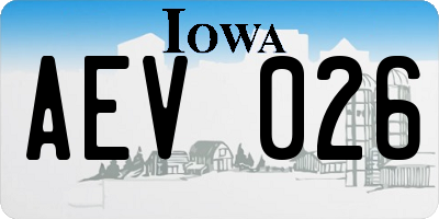 IA license plate AEV026