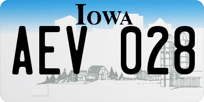 IA license plate AEV028