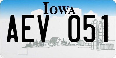 IA license plate AEV051