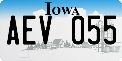 IA license plate AEV055
