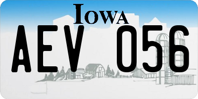 IA license plate AEV056