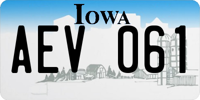 IA license plate AEV061