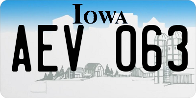 IA license plate AEV063