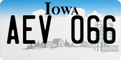 IA license plate AEV066