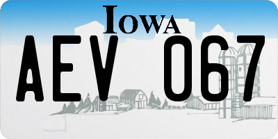 IA license plate AEV067
