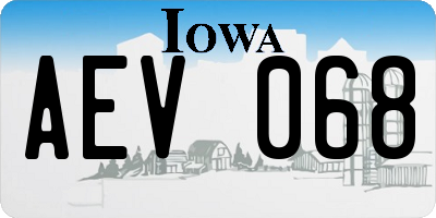 IA license plate AEV068