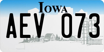 IA license plate AEV073