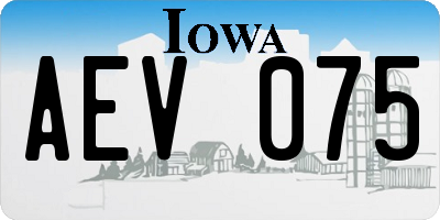 IA license plate AEV075