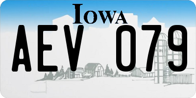 IA license plate AEV079