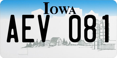 IA license plate AEV081