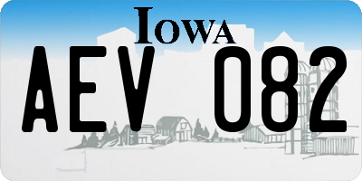 IA license plate AEV082