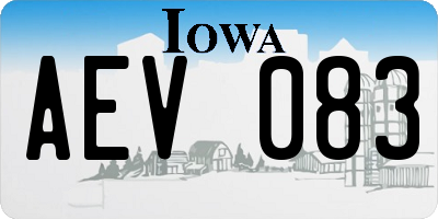 IA license plate AEV083