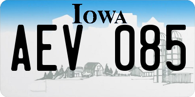 IA license plate AEV085