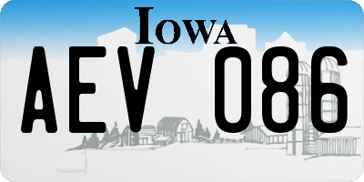 IA license plate AEV086