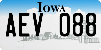 IA license plate AEV088