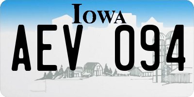 IA license plate AEV094