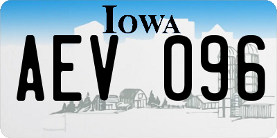 IA license plate AEV096