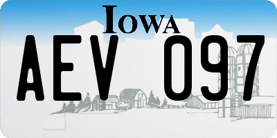 IA license plate AEV097