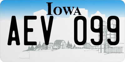 IA license plate AEV099