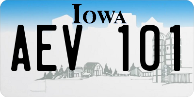 IA license plate AEV101