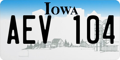 IA license plate AEV104