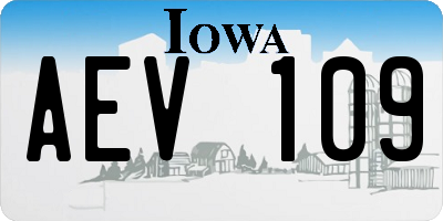 IA license plate AEV109