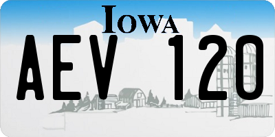 IA license plate AEV120