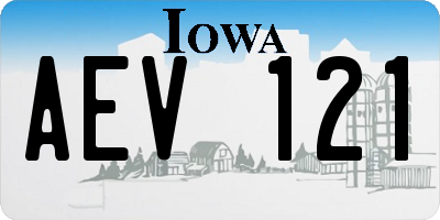 IA license plate AEV121